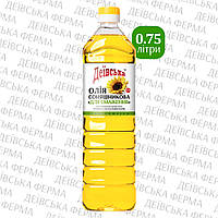 Олія соняшникова нерафінована "Для смаження", ТМ "Деївська", 0.75 л