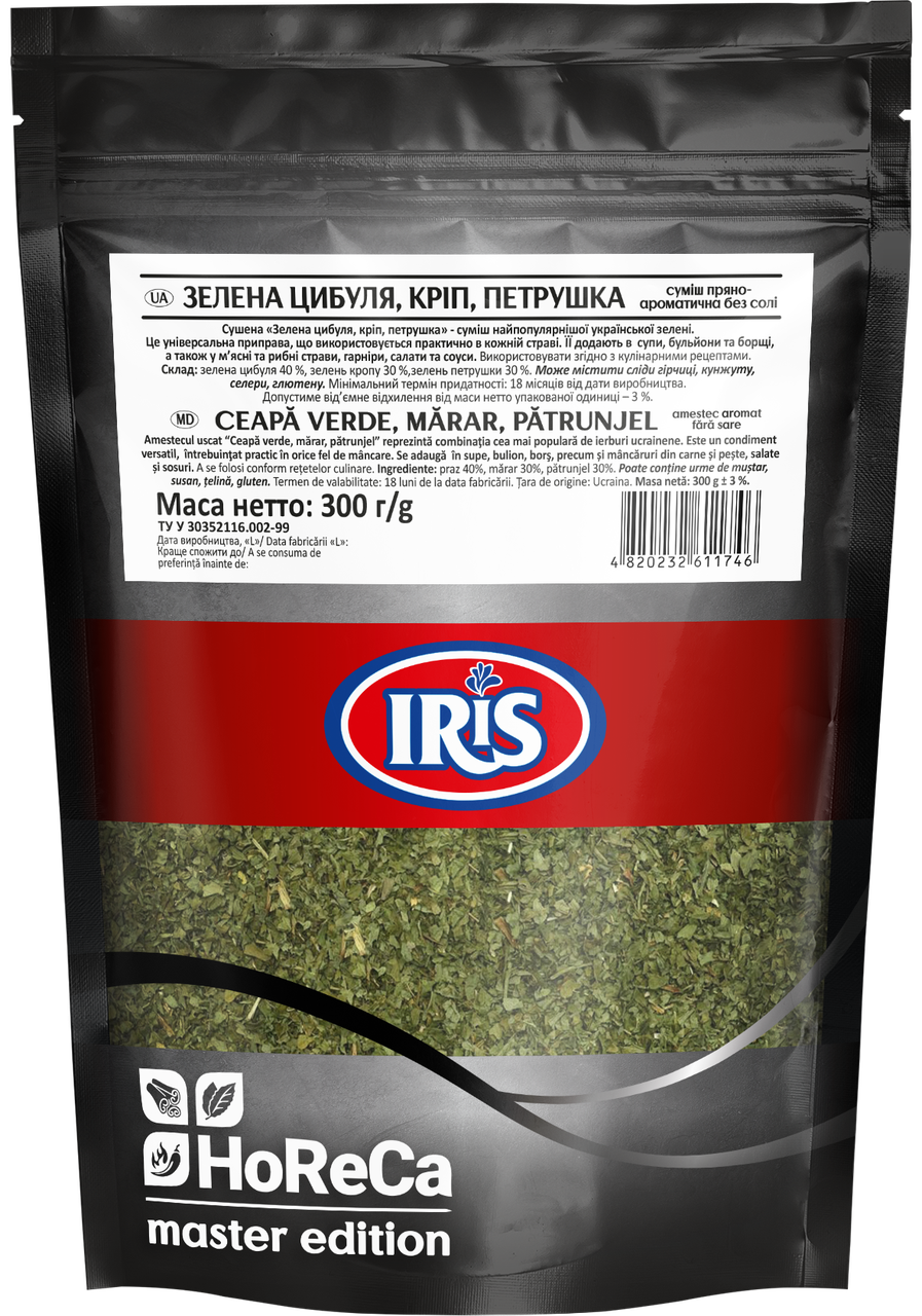Зелена цибуля, кріп, петрушка.300г ТМ IRIS (Я000150)