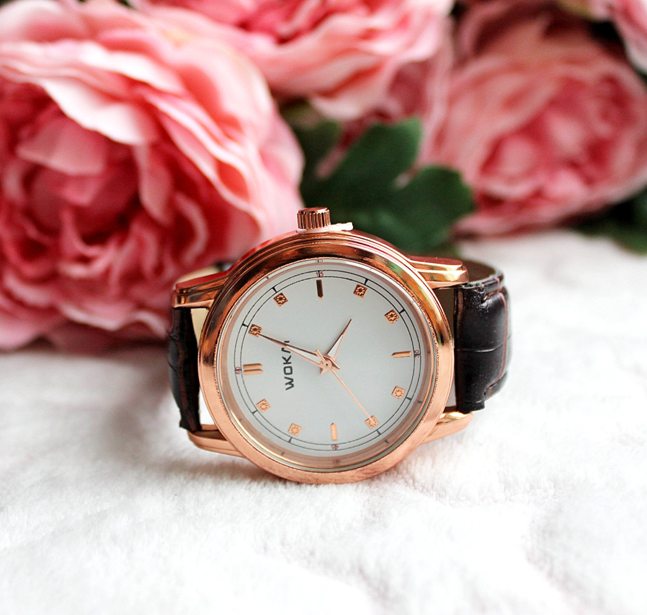 Чоловічий наручний кварцевий годинник Wokai , коричневий, фото 1