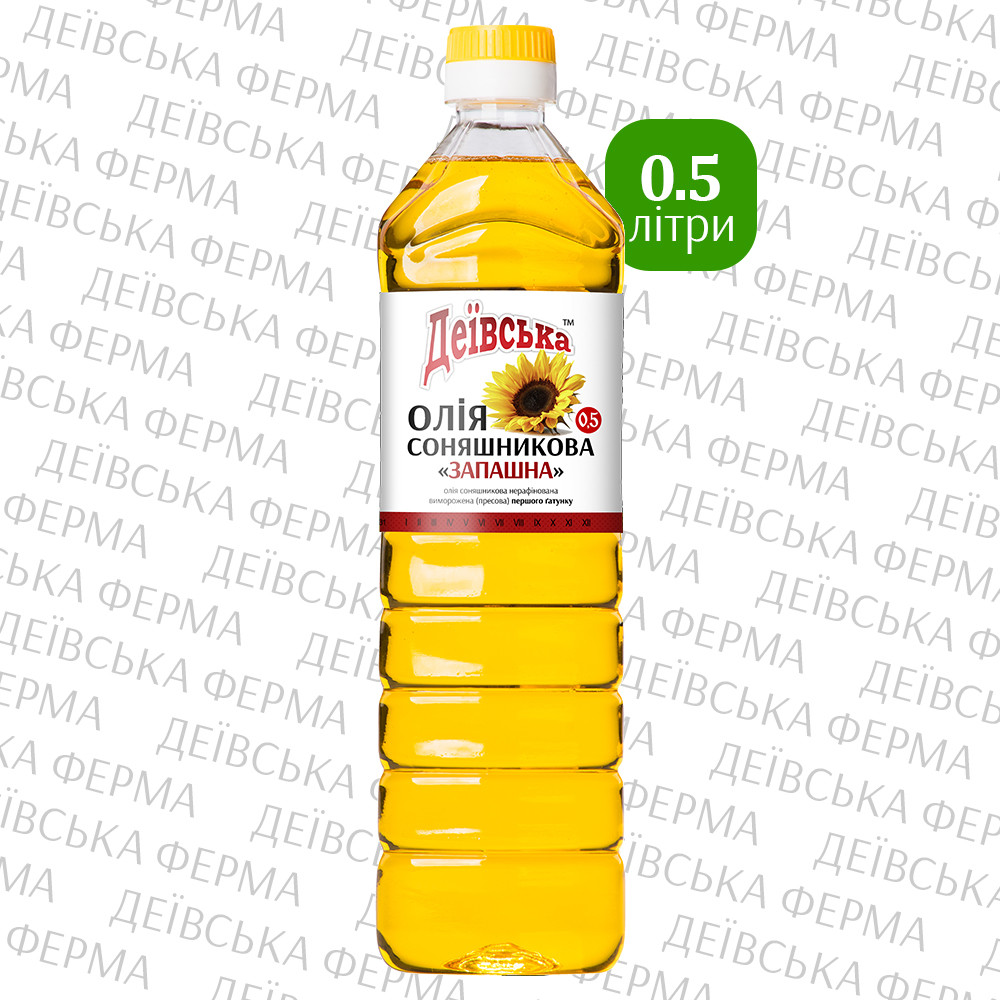 Олія соняшникова нерафінована "Запашна", ТМ "Деївська", 0.5 л