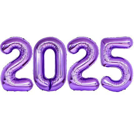 Фольговані надувні кульки 2025 (100см) | Фіолетовий, фото 1