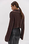 Жіночий в'язаний светр із замком під горло, фото 4