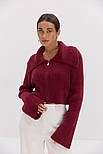 Жіночий в'язаний светр із замком під горло, фото 2
