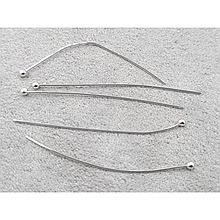 Піни 4см, кулька 1,8мм, 10 штук, колір сталь (гіпоалергений сплав)