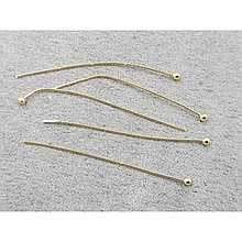 Піни 4см, кулька 1,8мм, 10 штук, колір золото (гіпоалергений сплав)