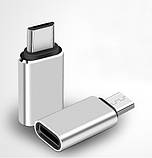 Адаптер перехідник Lightning - Micro USB Grey, фото 2