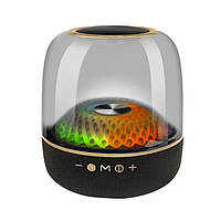 Бездротова bluetooth колонка з підсвічуванням зі скла Kasinuo LP90 120 Вт Чорна