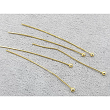 Піни 4см, кулька 1,8мм, 10 штук, колір лимонне золото (гіпоалергений сплав)