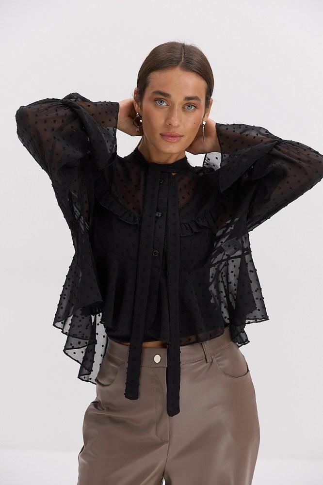 Жіноча прозора блуза сорочка із шифону, фото 1