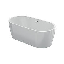 Ванна акрилова окремостояча суцільнолита PureLine 1600x800 White з сифоном, фото 3