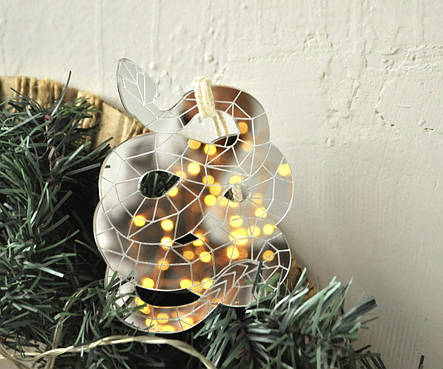 Дзеркальна золота (срібляста) підвіска Змія символ 2025 року на ялинку, фото 2