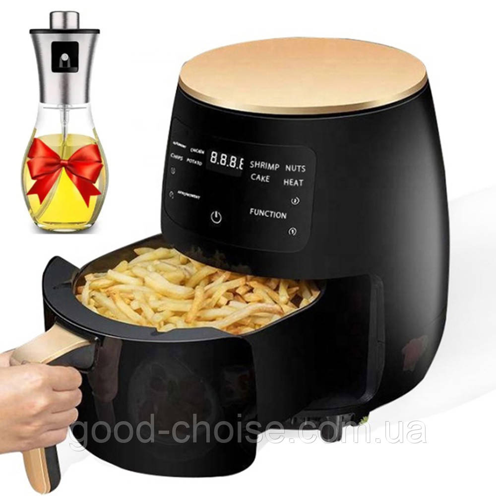 Аерофритюрниця 2600Вт, 6л, S-18 + Подарунок Розпилювач для олії XL-259 / Фритюрниця безмасляна / Аерогриль, фото 1