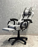 Комп'ютерне крісло STUDENT KO23 до 150кг Крісло + Підніжка + 2подушки + Масажер (Тканина + вставки з екошкіри), фото 3