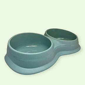 Миска пластикова подвійна для собак та котів Wave, 2 × 0,34 л, 29,5 × 16 × 6,5 см, фото 1