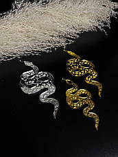 Дзеркальна золота (срібляста) підвіска Змія символ 2025 року на ялинку, фото 2