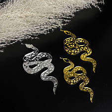 Дзеркальна золота (срібляста) підвіска Змія символ 2025 року на ялинку, фото 3