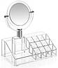 Настільний акриловий органайзер для косметики Cosmetic Storage Box з дзеркалом, фото 4
