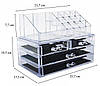 Настільний акриловий органайзер для косметики Cosmetic Storage Box з дзеркалом, фото 9