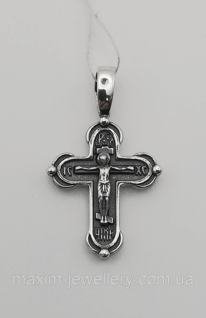 Хрест з розп'яттям зі срібла, фото 1