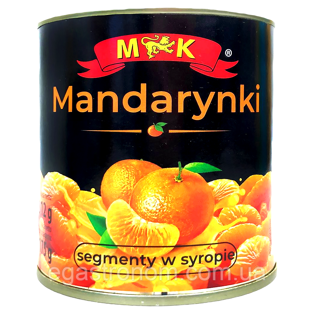 Фрукти консервовані мандаринки MK mandarynki 312g/175g 12шт/ящ (Код: 00-00005783)