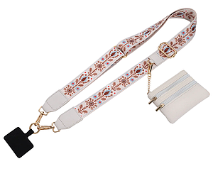 Ремінь з гаманцем для сумки або смартфону через плече 38мм Кольоровий фурнітура нікель #29648