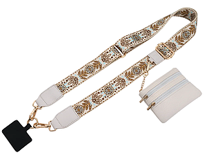 Ремінь з гаманцем для сумки або смартфону через плече 38мм Кольоровий фурнітура нікель #29649