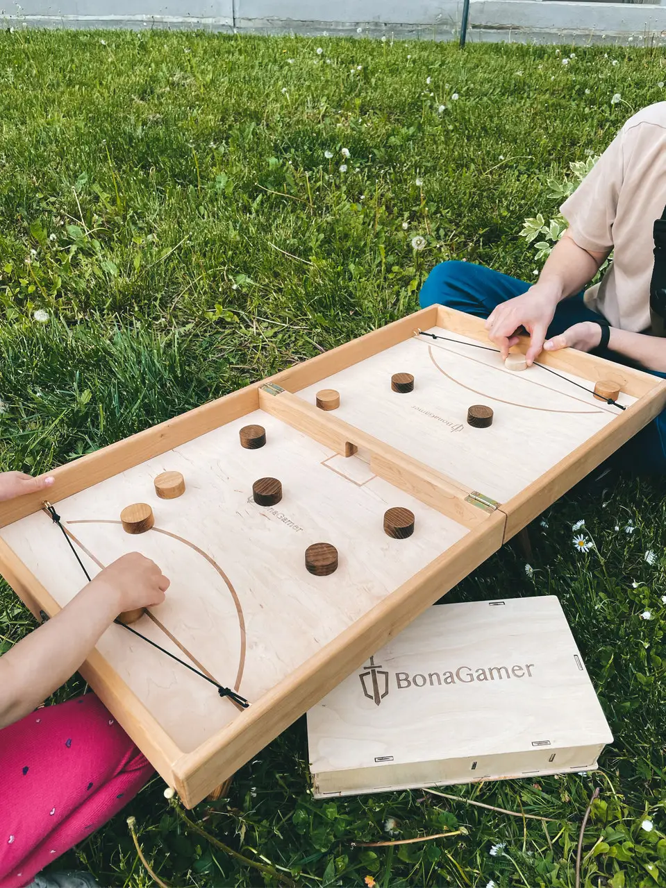 Настільний хокей Fast Sling гра-антистрес для дорослих та дітей (Дерево), фото 1