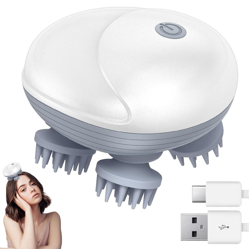 Бездротовий масажер для голови 1100 мАг / Масажер для волосся / Масажер для шкіри голови / Масажер для котів, фото 1