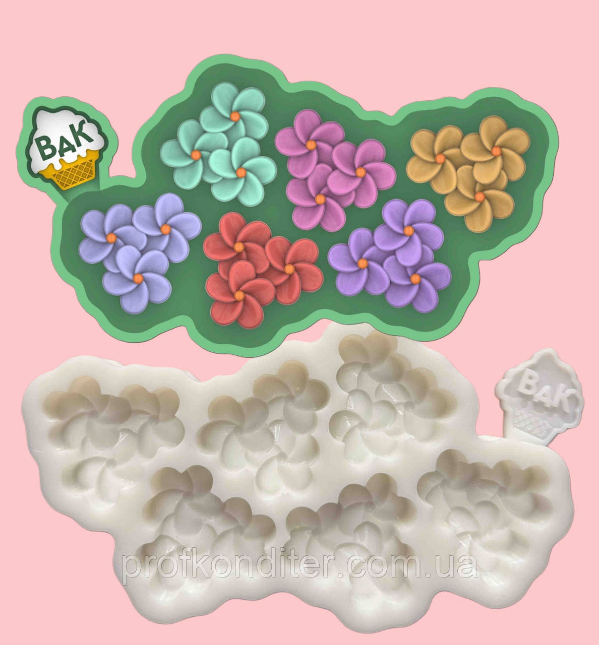 ЭКСКЛЮЗИВ! Силіконовий молд для ГІПСУ та ін "Потрійна квітка", фото 1