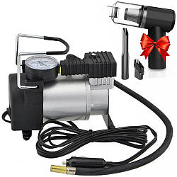 Автомобільний компресор 965 кПа, HS-208 + Подарунок Автопилосос Vacuum cleaner / Портативний насос для коліс