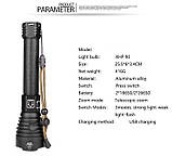 Далекобійний ліхтар з зумом TRLIFE XHP90 + 2 Акумулятора (3000LM, 2×18650, USB Type-C) потужніше XHP70 XHP50, фото 4