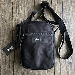 Сумка через плече Stussy стусі чоловіча та жіноча водовідштовхувальна барсетка-мессенджерчорна