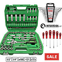Набір інструментів ET-6108SP (108 од.) + ключі HT-1203 (12 шт.) + викрутки VT-2005 (6 шт.)