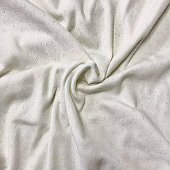 Трикотаж з візеруноком молочний( рукав) ширина 140 см.