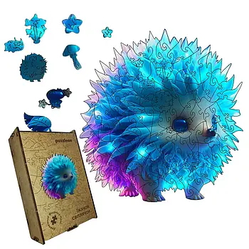 Пазл дерев'яний Їжачок Світлячок, А4, Картонна коробка