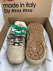 Жіночі кросівки New Balance x Miu Miu 530 SL з хутром Міу Міу Міу та різними шнурками зимові, фото 6