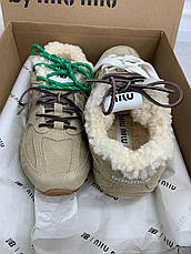 Жіночі кросівки New Balance x Miu Miu 530 SL з хутром Міу Міу Міу та різними шнурками зимові, фото 4