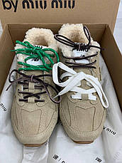 Жіночі кросівки New Balance x Miu Miu 530 SL з хутром Міу Міу Міу та різними шнурками зимові, фото 3