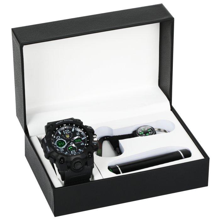 Чоловічий тактичний годинник Besta Box Peremoga Light з компасом + подарунковий набір, фото 1