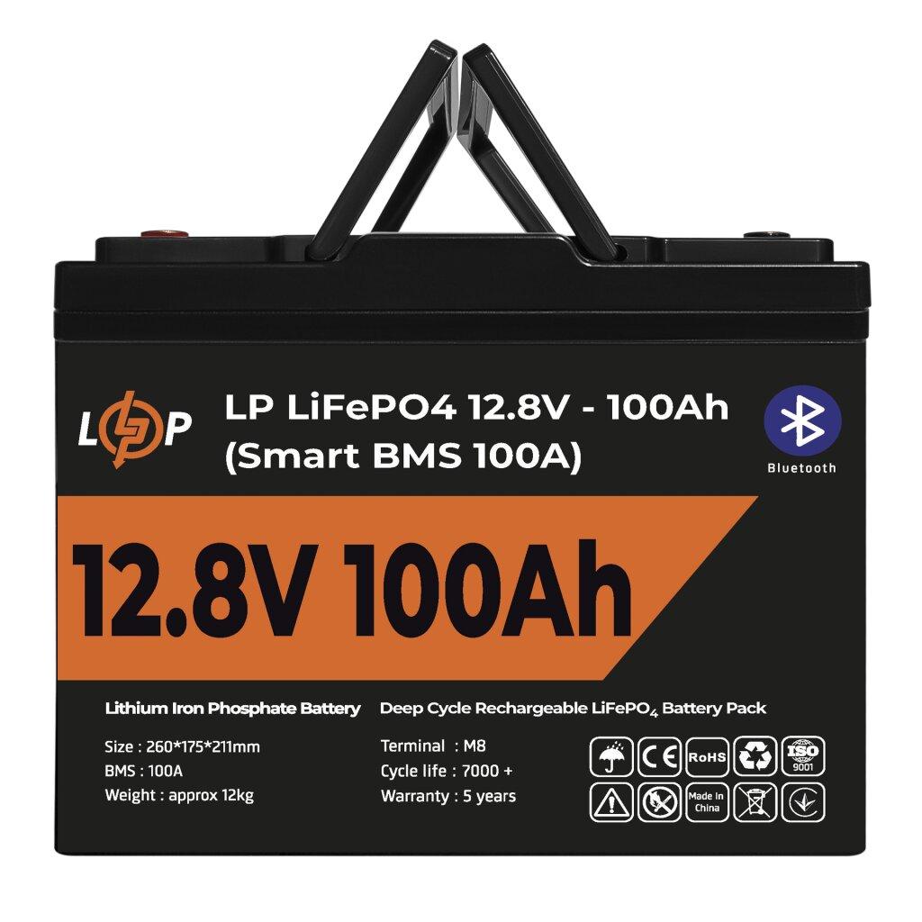 Акумулятор LiFePO4 LogicPower 12V (12.8V) - 100 Ah (1280Wh) Smart BMS 100А з Bluetooth для ДБЖ