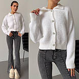 Тепла кофта на ґудзиках із відкладним коміром оверсайз (р. 42-46) 9043414, фото 7