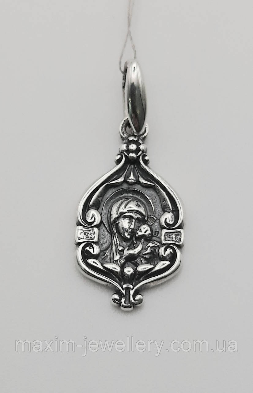 Підвіска "Богородиця з дитям" зі срібла, фото 1