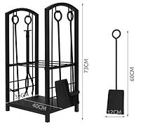 Металева підставка для дров дровниця з аксесуарами для каміна, фото 2