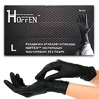 Рукавички нітрилові чорні (L) 50пар/уп HOFFEN