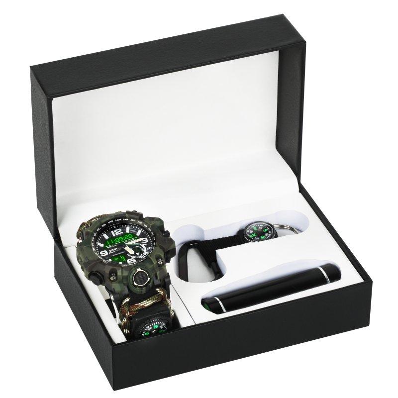 Чоловічий тактичний годинник Besta Box Military Light з компасом + подарунковий набір
