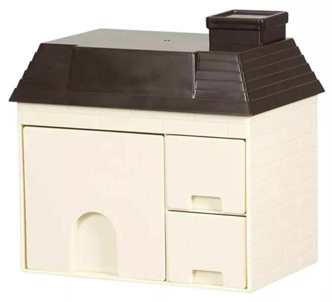 Органайзер на стіл канцелярський 3 відділення «Будиночок Бежево-коричневий» 15,5х10,3х14,7см