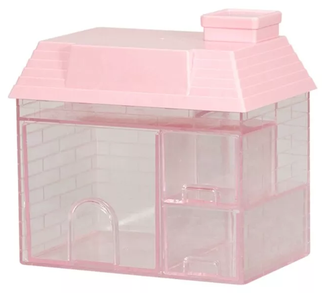 Органайзер на стіл канцелярський 3 відділення «Будиночок Рожевий» 15,5х10,3х14,7см