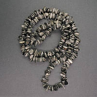 Намистини натуральне каміння Соколине око крихта d-8х3мм+- L-80см+- купити біжутерію дешево оптом в інтернеті