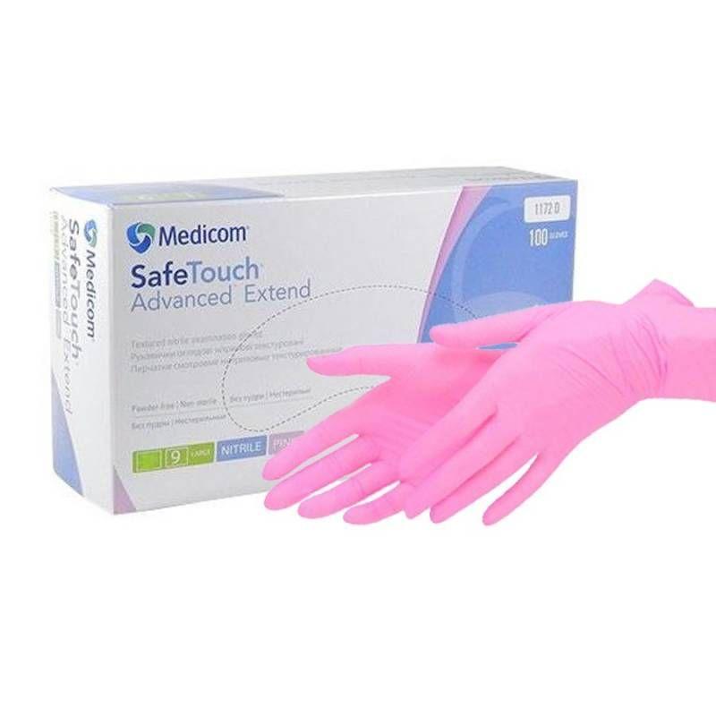 Рукавички нітрилові рожеві (M) 50 пар/уп Medicom
