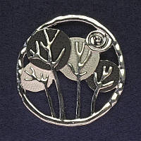 Брошка для платків,кофт,пальто і сумок сріблястий метал на магніті d-52мм +- купити біжутерію дешево оптом в інтернеті